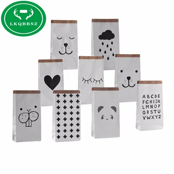 

Cartoon Heavy kraft paper bag Bear Paper Storage Bags Toys Baby Play Mat Toys Kids Wall Pocket Clothing Sundries Organizer Box