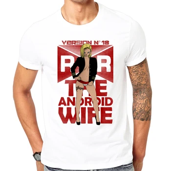 

2019 Newest krillin and sexy wife Printed T-Shirt Summer trendy Dragon ball Z Mens tshirt Sexy android 18 Tee Tops