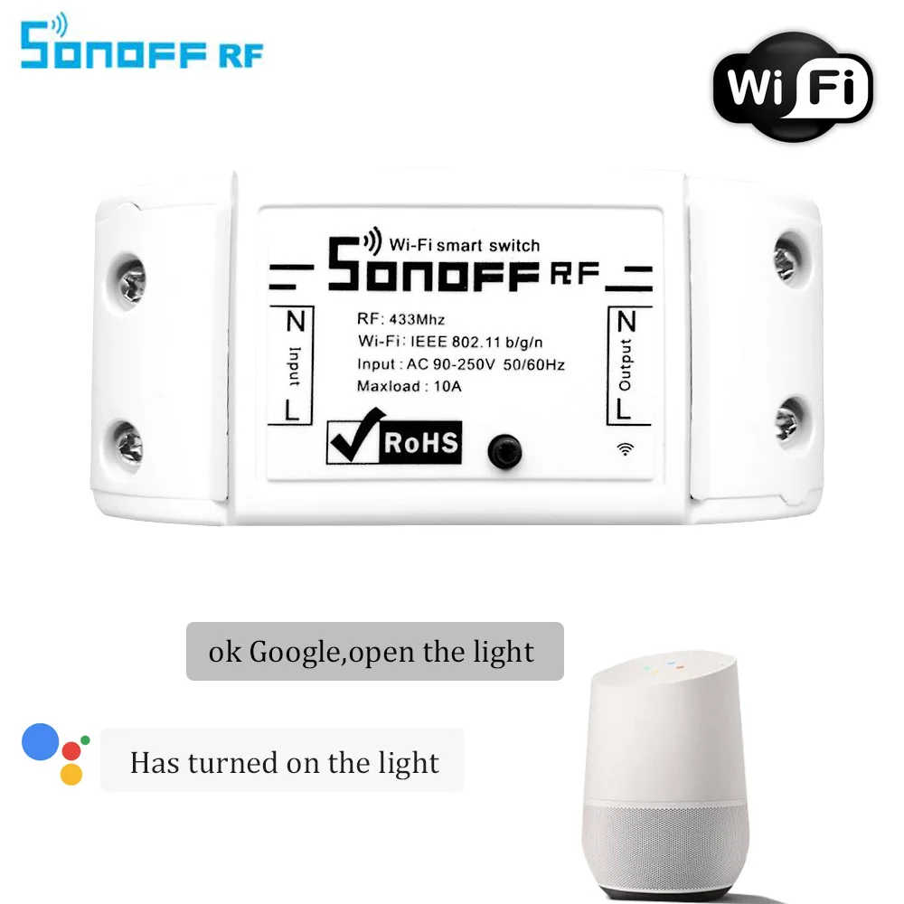 Sonoff RF WiFi умный переключатель прерыватель 433 мГц приемник пульт дистанционного