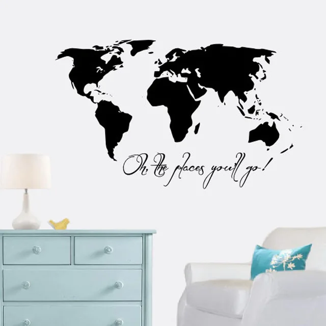 Buckoo Wall Stickers Oh The Places You Ll Go Vinyl Art Buckoo Wall Stickers Oh The Places You Ll Go Vinyl Art World Map