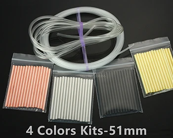 Латунные металлические трубы, материалы для завязывания мушек, американские трубы+ гильзы+ Соединительные Tubeing-60pcs в упаковке(4 цвета и 5 размеров в комплекте - Цвет: 51mm