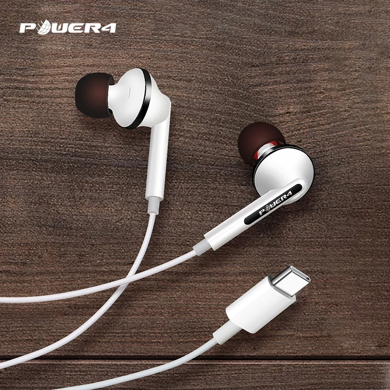 Power4 usb type C наушники для huawei P20 pro samsung Xiaomi 3 5 мм HiFi вкладыши зарядки беспроводной iPhone