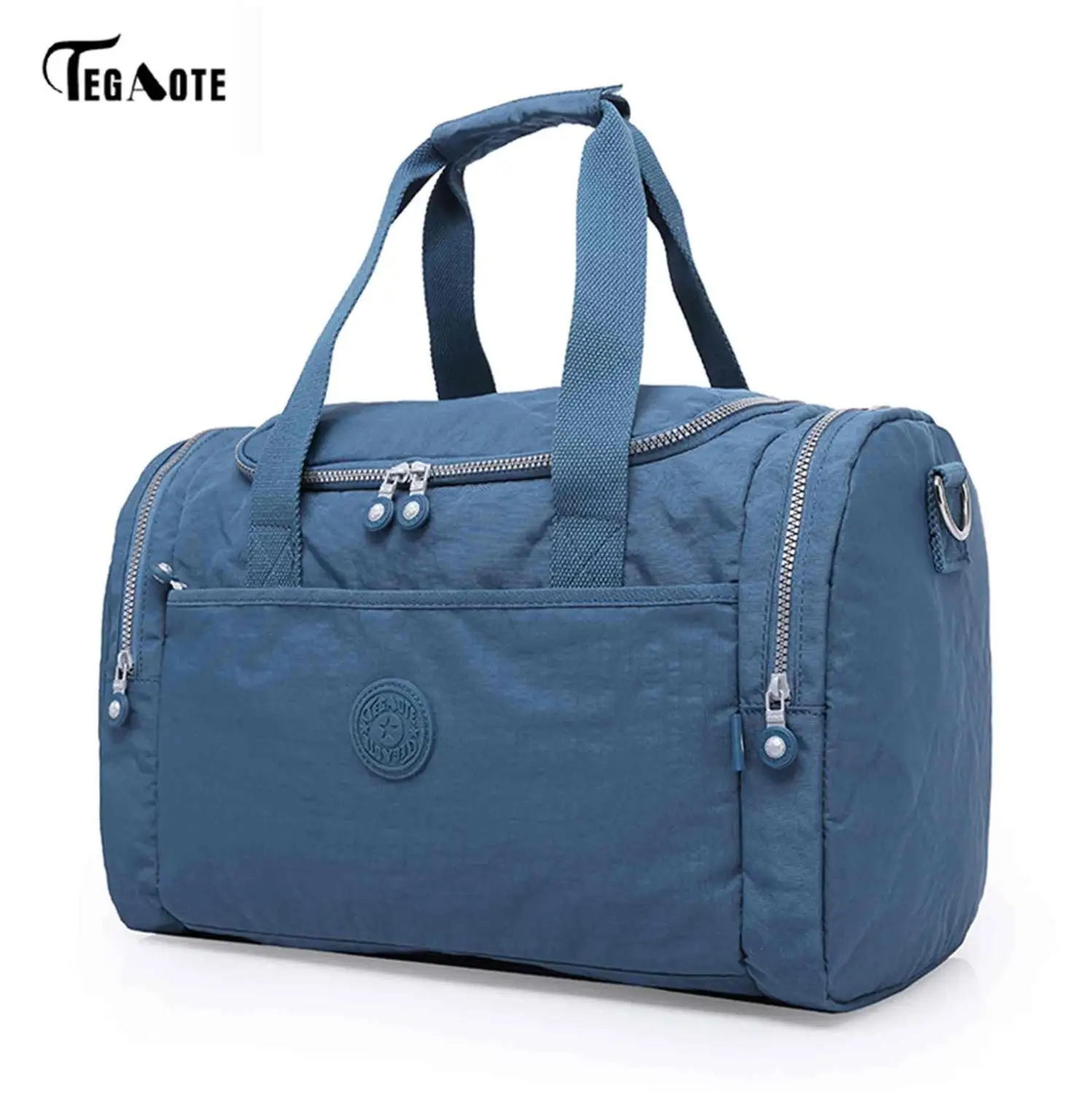 TEGAOTE, женские дорожные сумки, мода, большая вместительность, водонепроницаемый багаж, вещевой мешок, Повседневная сумка, большая, для поездок на выходные, Туристическая Сумка - Цвет: Light blue
