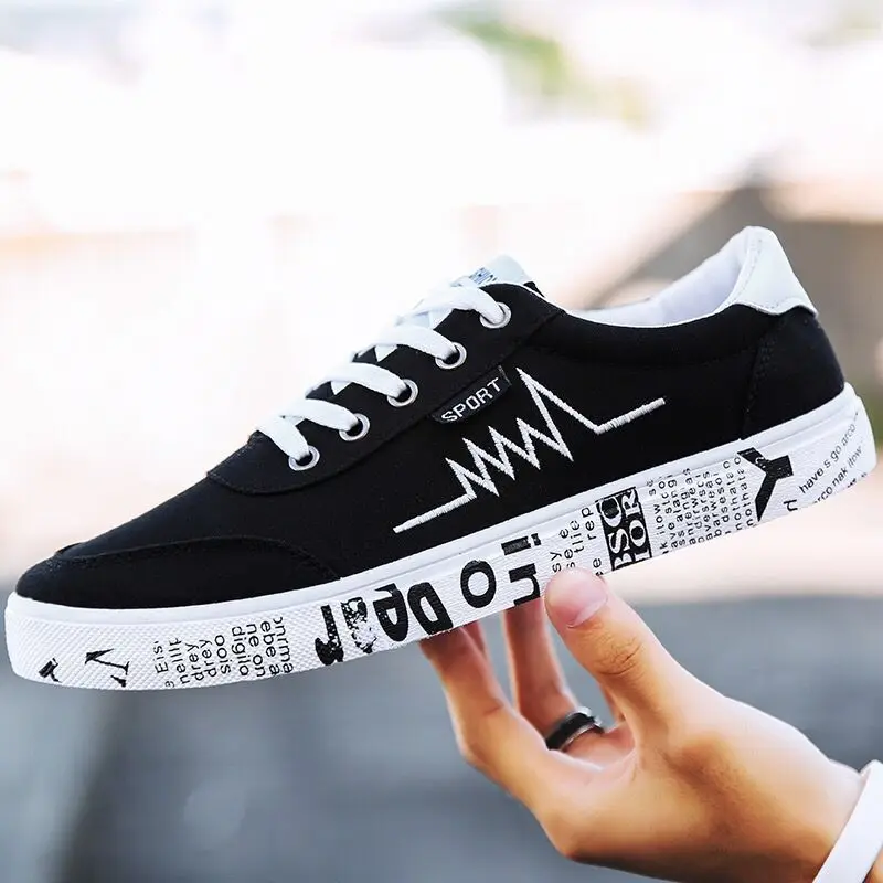 

Joyouki 2019 New Fashion All Men Lace Up Walking Shoes Canvas Shoes Low Top Male Boys Casual Flats Sneakers Suelas Shoes