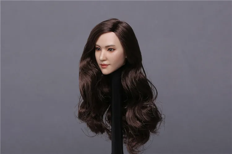 1/6 женская голова из азиатской стали с кристаллом Liu Yifei длинные локоны для волос 12