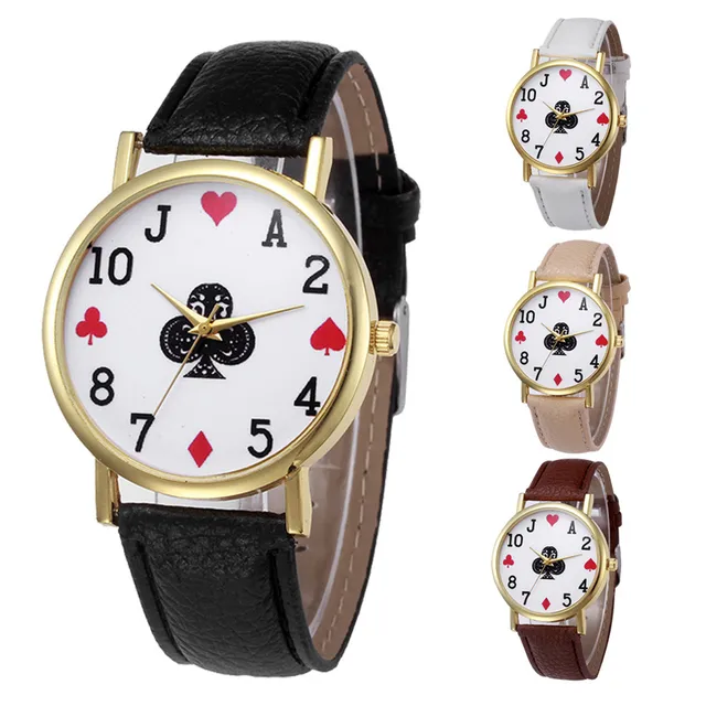2018 New Playing Card Style Retro Design Leather Band Analog Alloy Quartz Wrist 2018 New Playing Card Style Retro Design Leather Band Analog Alloy Quartz Wrist