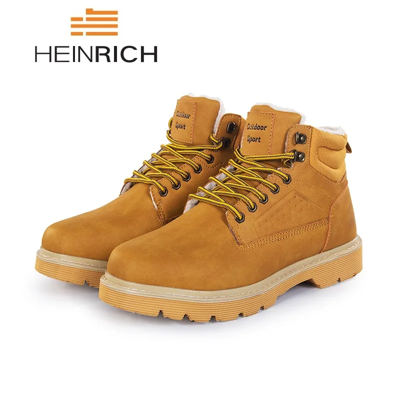 azul Schuhe Heinrich Moda Casuais Quente Botas Inverno Trabalham Sapatos Nieve Dos Homens Hombre Preto Tornozelo amarelo Herren Couro De Martins gOSqwgFUxn