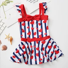 Жизнеспособность красный юбка стиль купальники для девочек летние Защита от солнца на пляже для девочек бикини для плавания для девочек Купальники костюм