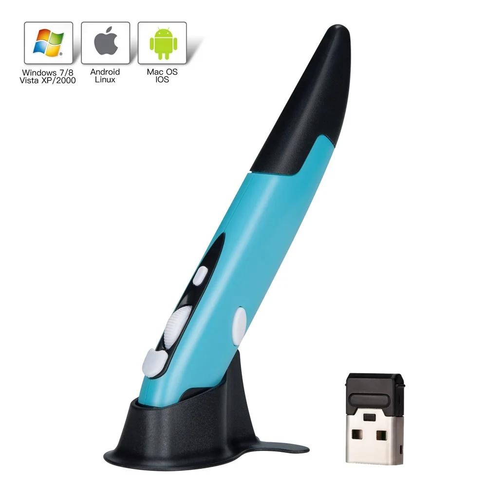 FELYBY 2 4 GHZ USB Беспроводная оптическая Ручка мышь 1600 точек/дюйм Регулируемая почерк