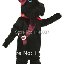 Талисман длинные волосы черный Скотти собака талисман костюм мультяшный персонаж карнавальный костюм вечерние
