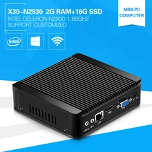 XCY Мини-ПК Celeron N2930 1.83 ГГц quad-core 2 г Оперативная память 16 г SSD OEM Тонкий настольный компьютер Окна 10 HTPC неттоп