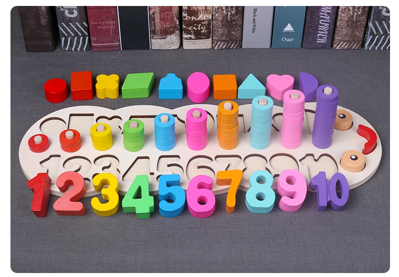 Детские деревянные игрушки материалы montessori Учимся считать номера, соответствующие цифровой Форма матч раннее образование обучающая