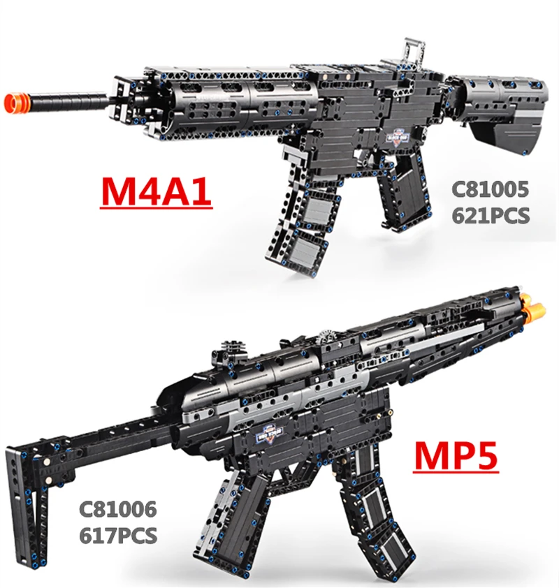 Брендовая игрушка 621 шт. строительный блок кирпичный пистолет M4A1 страйкбол воздушные пушки и MP5 игрушечный пистолет-пулемет детская наружная игра модель CS Косплей