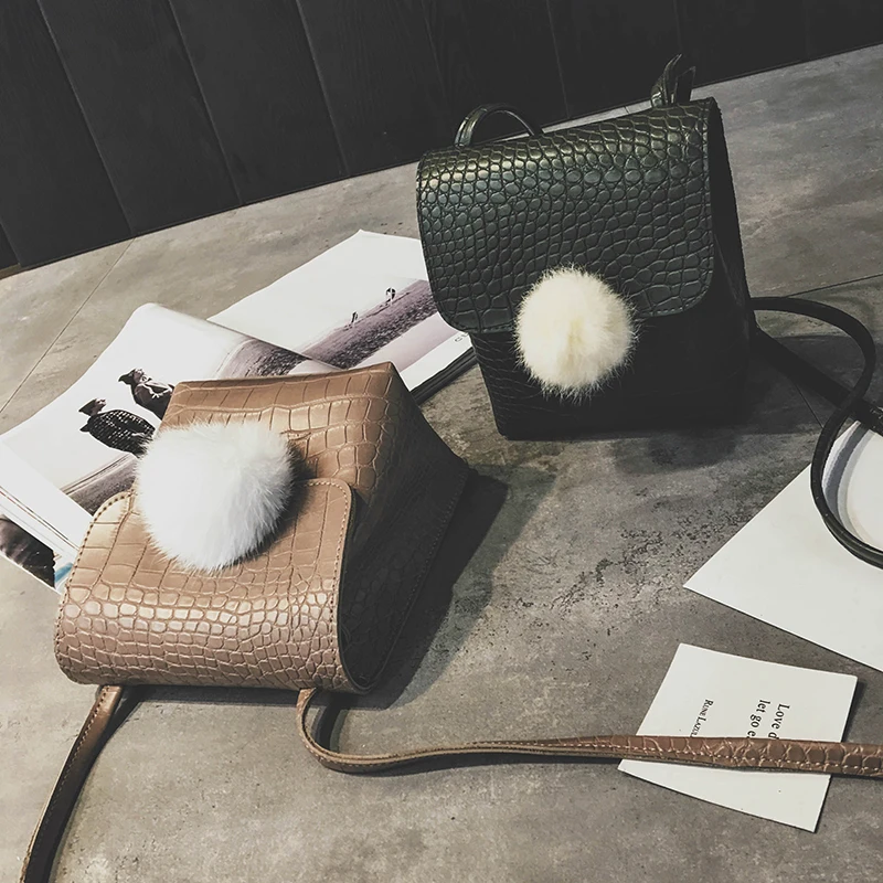

Yuhua, 2020 new women handbags, fashion Korean version shoulder bag, hairball strap woman messenger bag, trend flap.