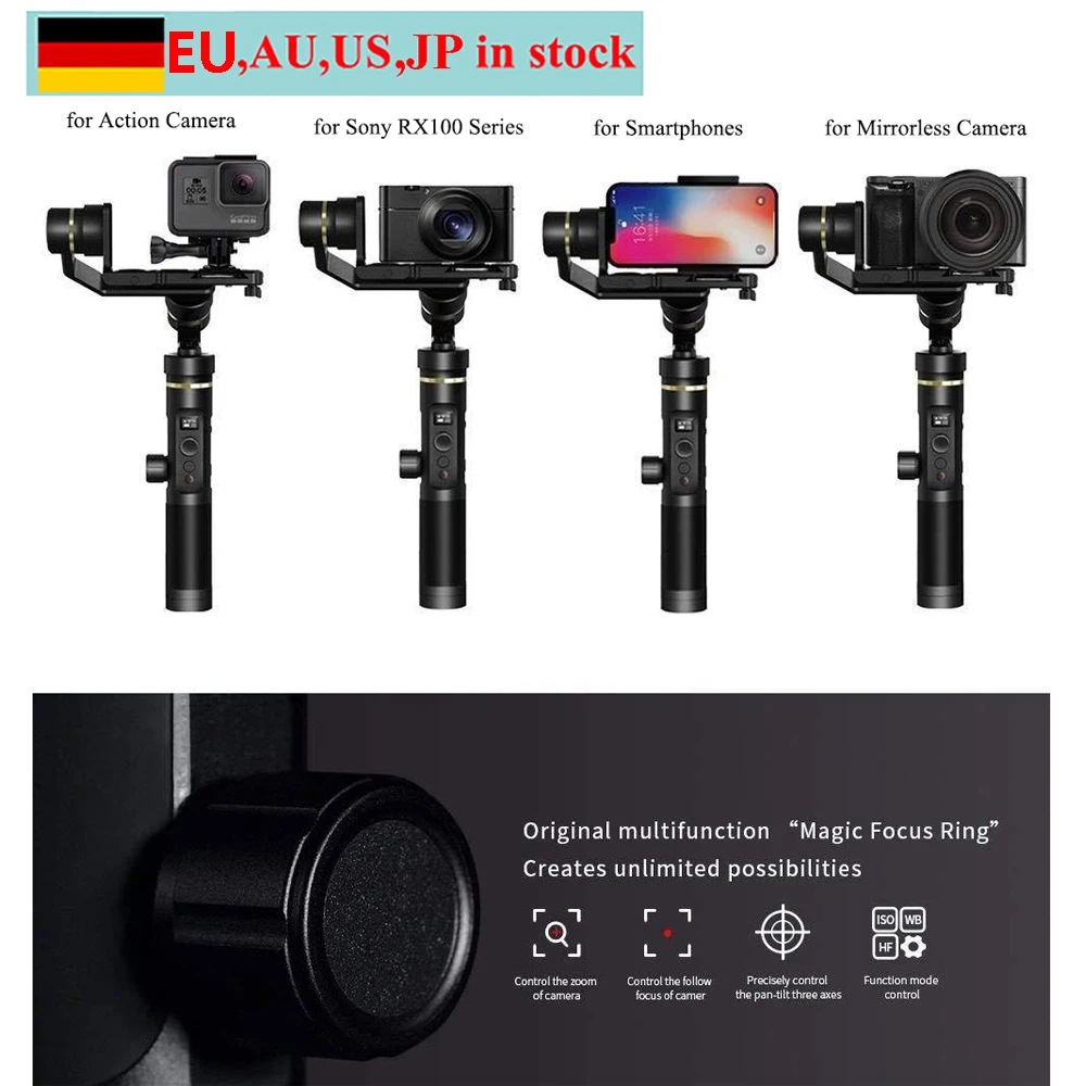 Feiyu G6 Plus 3 Axis Splash proof WIFI Handheld Gimbal for Gopro Hero 6