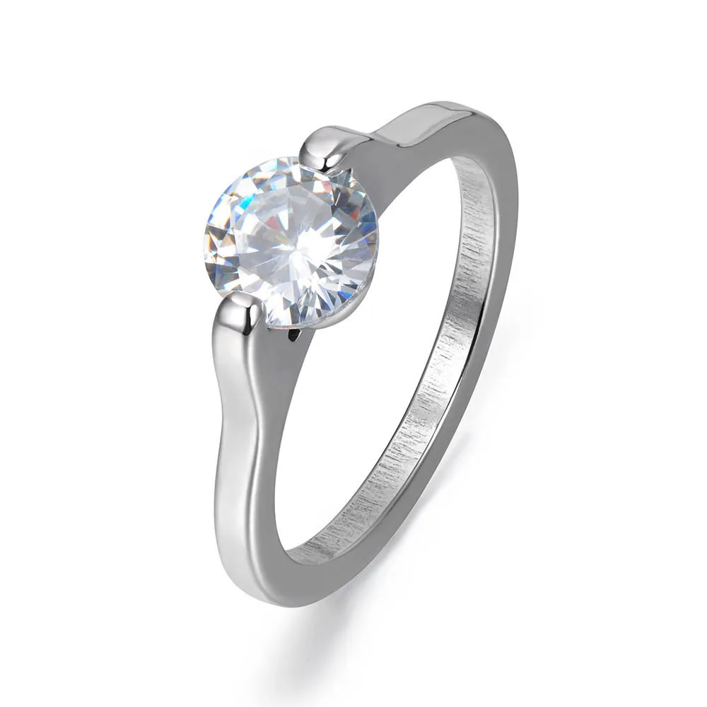 JeeMango бренд подвеска с цирконием кольцо для женщин 316L нержавеющая сталь роскошные свадебные/обручальные кольца ювелирные изделия подарок R17147