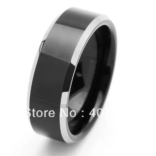 Free Shipping Cheap Price Jewelry USA Brazil Russia Hot Sales His Her 8MM Beveled Edges Black