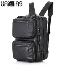 Кожаный рюкзак для мужчин премиум качества из натуральной мужской кожаный рюкзак модный мужской рюкзак Многофункциональный черный кожаный рюкзак
