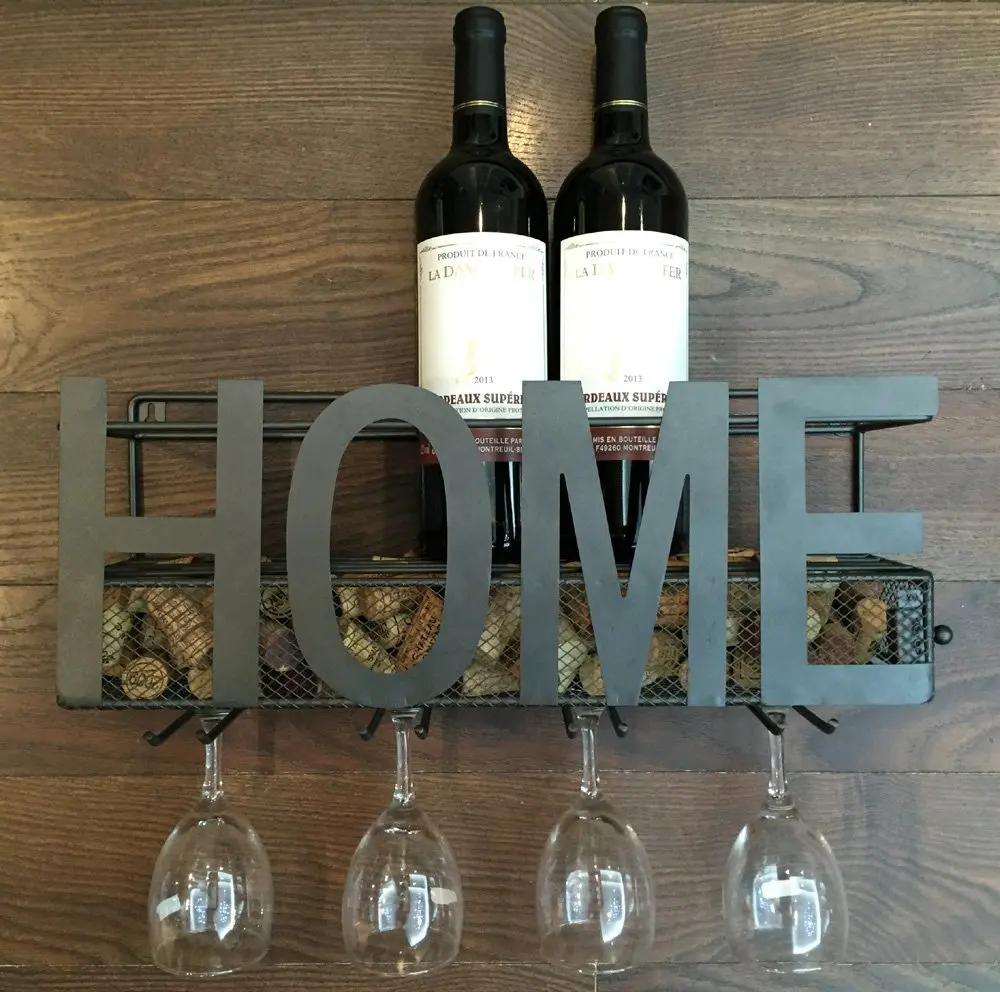 Decorative Wall Mounted Metal Wine Rack 4 Long Stem Gl Holder Decorative Wall Mounted Metal Wine Rack 4 Long Stem Gl Holder Cork Storage Home Plus In Holders Racks From