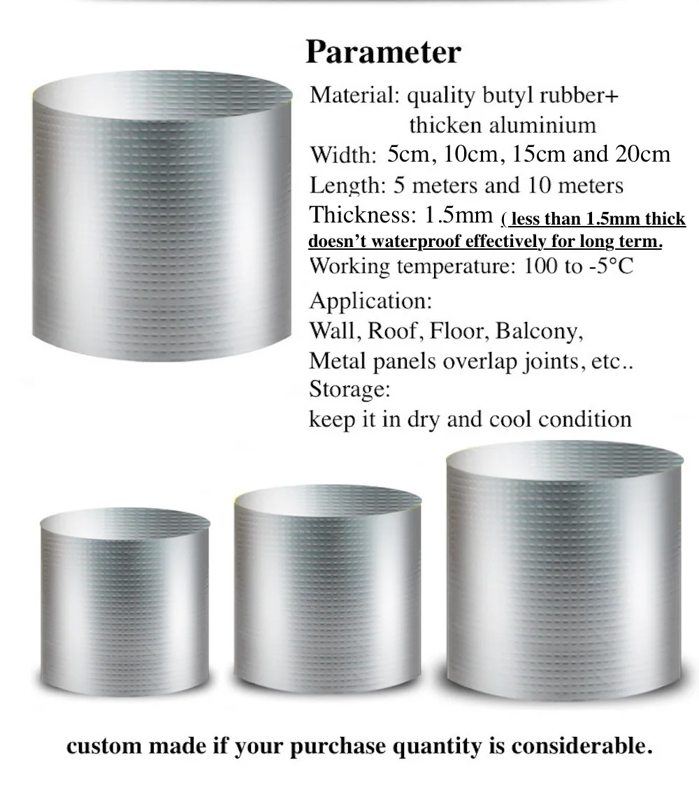 Качественная алюминиевая фольга Бутилкаучуковая Лента Пол крыша окна стены водонепроницаемый клей герметик 5 см x 5 м