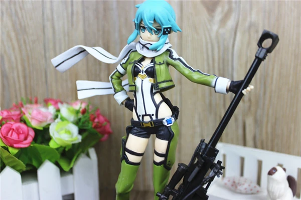 Аниме Sword Art Online 2 Sinon Asada Shino Sao 2 ПВХ фигурка игрушки 20 см, Sword Art Online II Asada Shino фигурка игрушки