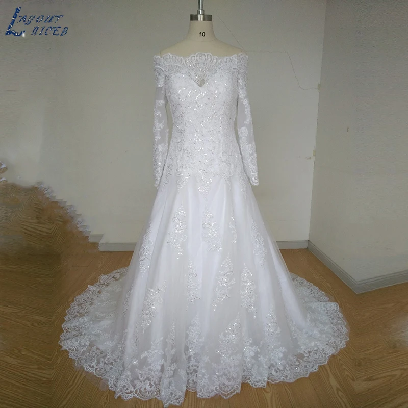 Платье-футляр Vestidos de Novia свадебное платье с длинными рукавами Прозрачный лиф