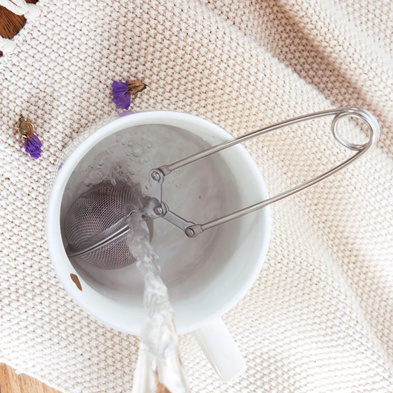 1pc Mesh Tea Infuser Filter Stainless Steel Tea Strainer With Handle Sphere Shape Tea Ball Filter Portable Brew Tea Accessories (10)
