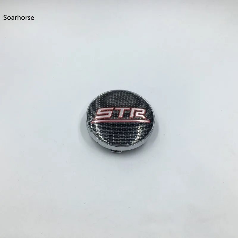 Soarhorse 4pcs 60mm Black Grid STR Emblem Auto Wheel Center Caps Badge Hub Covers