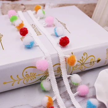 

PPCrafts 30mm Lovely Pom Poms Tassel Fringe Ribbon For Handmade Sewing Curtains Garment Accessories