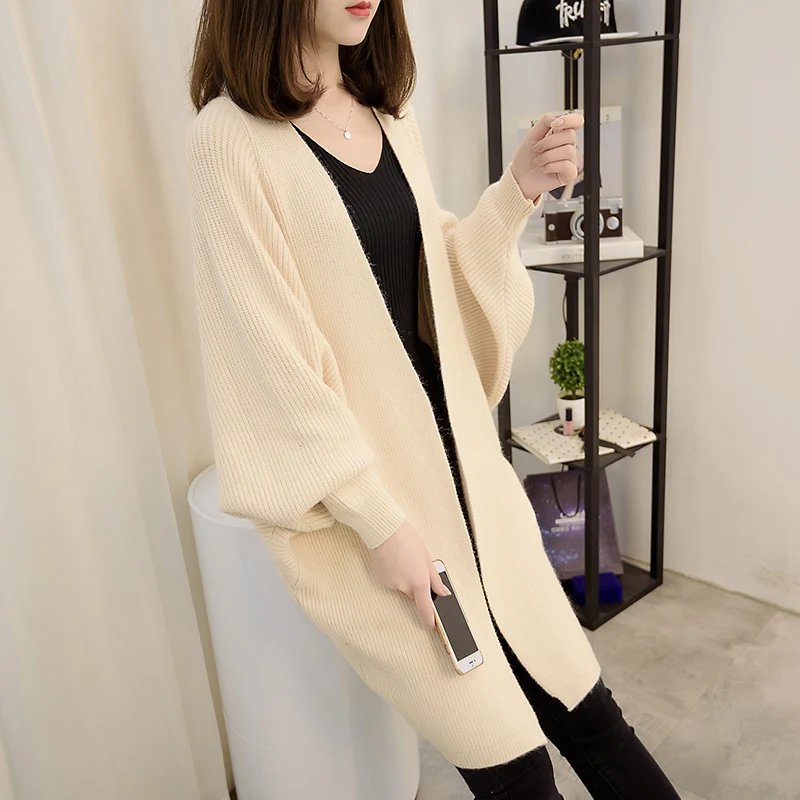 

Women's Knit Sweater 2019 Spring New Lazy Wind Net Red Sweater Harajuku Style Long Loose Knit Student Cardigan Casual Jacket A51