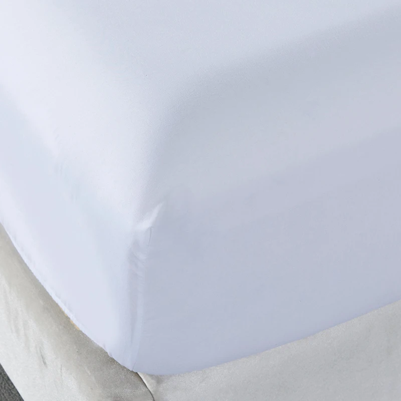 Fitted Sheet Mattress Cover Solid Color Sanding Bedding Linens Bed Sheets With Elastic Band Double 