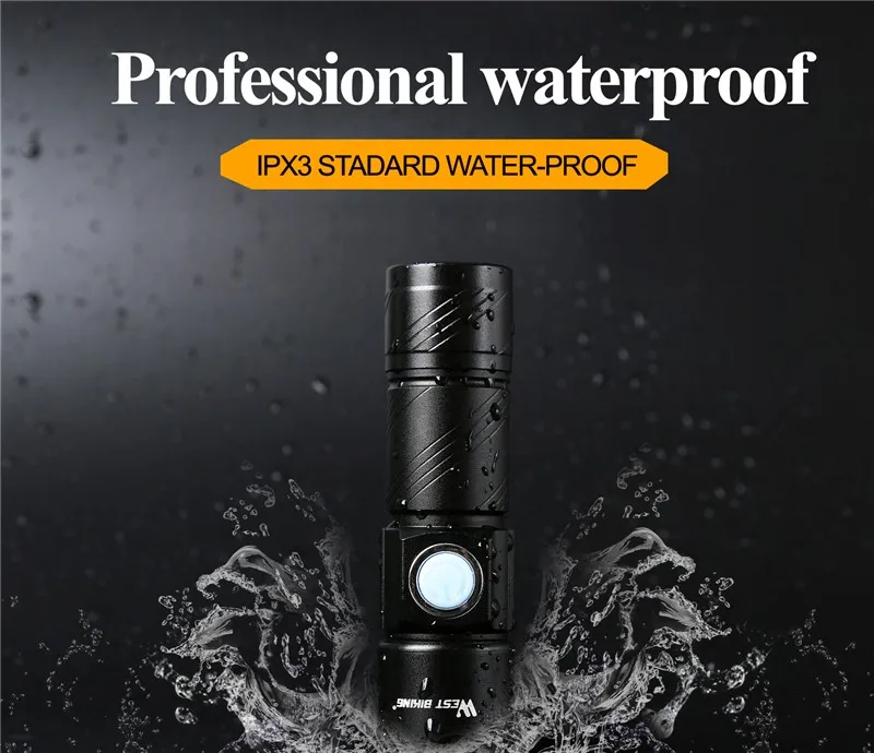 Perfect WEST BIKING Bike Light Ultra-Bright Zoomable 240 Lumen Q5 200M USB Rechargeable Bicycle Light Cycling Front LED Flashlights Lamp 7