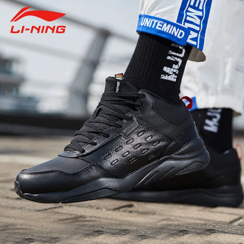 Li-Ning Men LN DEFENDER Walking Shoes Warm Fleece Wearable Breathable LiNing Comfort Sport Shoes Classic Sneakers AGCN123 YXB234