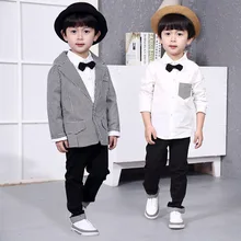 Gentle Boys 3PCS Formal Houndstooth Suit with Bowtie Brand Kids Preppy Style Casual Suit Flower Boys Wedding Suit 3 4 5 6 7 Y Gentle Boys 3PCS Formal Houndstooth Suit with Bowtie Brand Kids Preppy Style Casual Suit Flower Boys Wedding Suit 3 4 5 6 7 Y