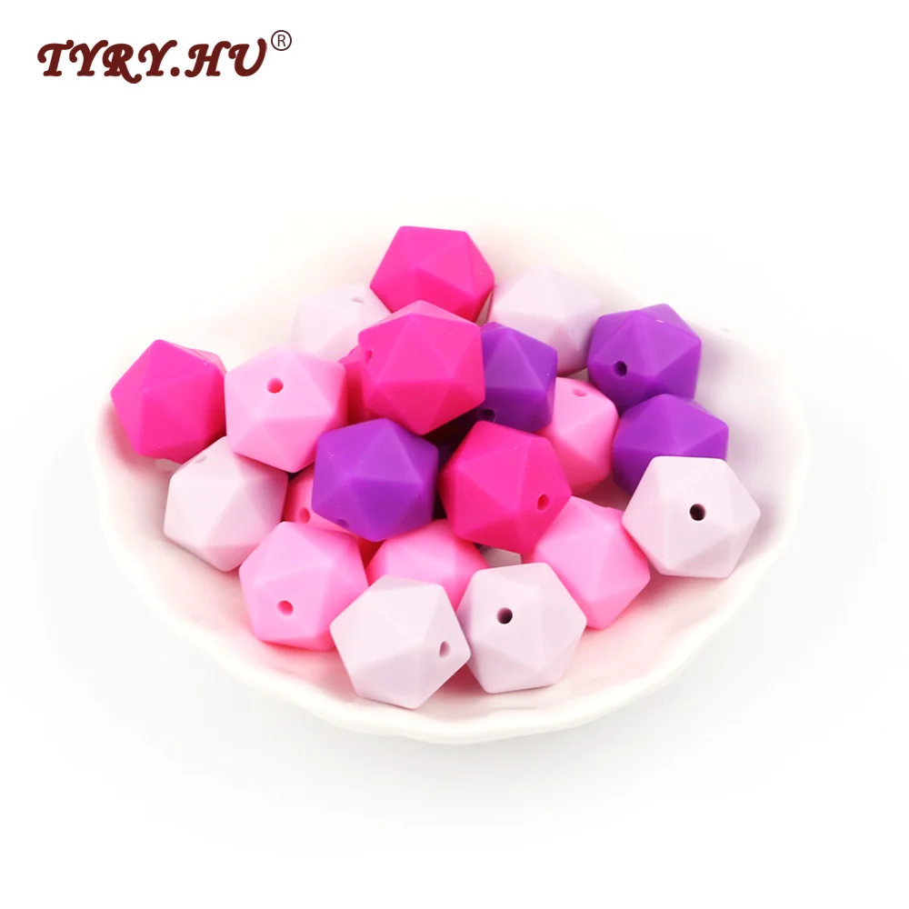 TYRY. HU 100 шт Icosahedron силиконовые бусины для прорезывания зубов DIY ожерелье