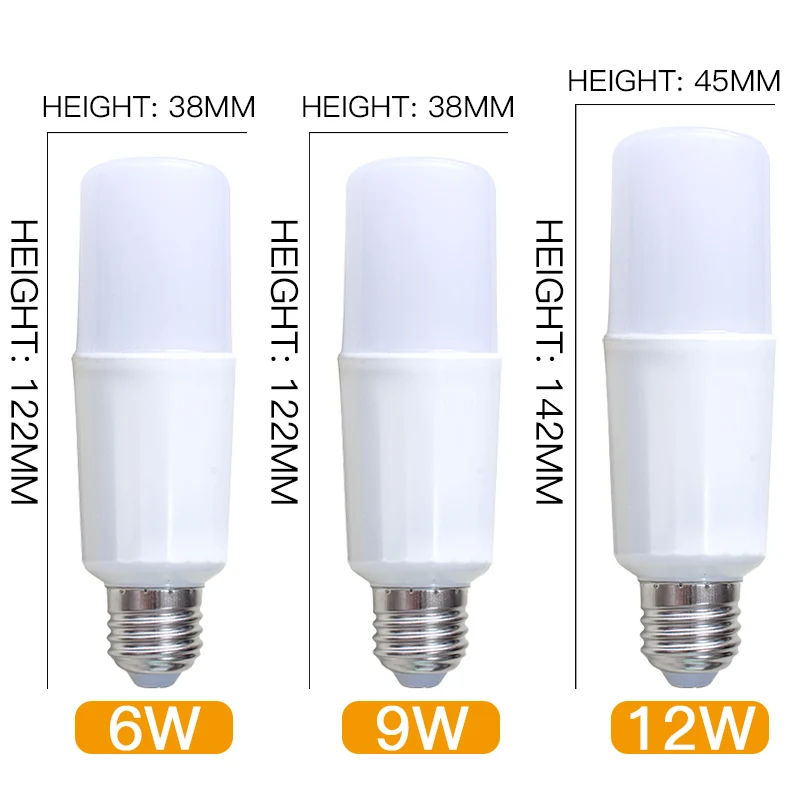 Светодиодный светильник E27, 6 Вт, 9 Вт, 12 Вт, светодиодный светильник переменного тока, 220 В, лампада, ампула, холодный белый светодиодный светильник, светильник для дома, Bombillas