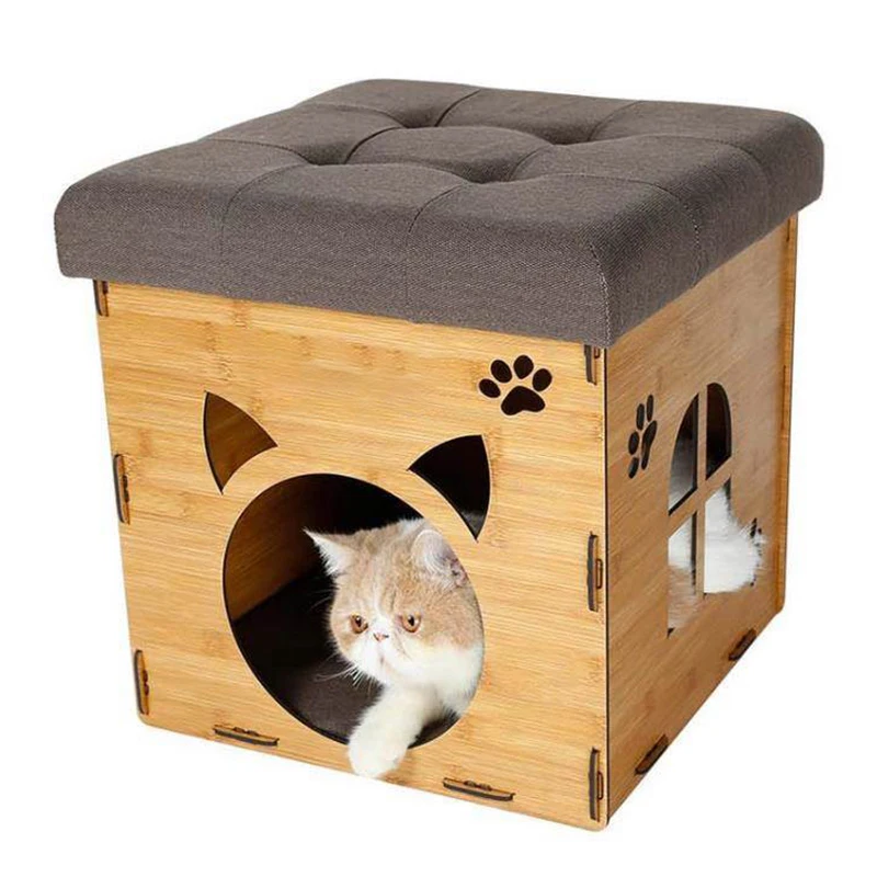 Красочный многофункциональный деревянный стул для собак, кошек ...