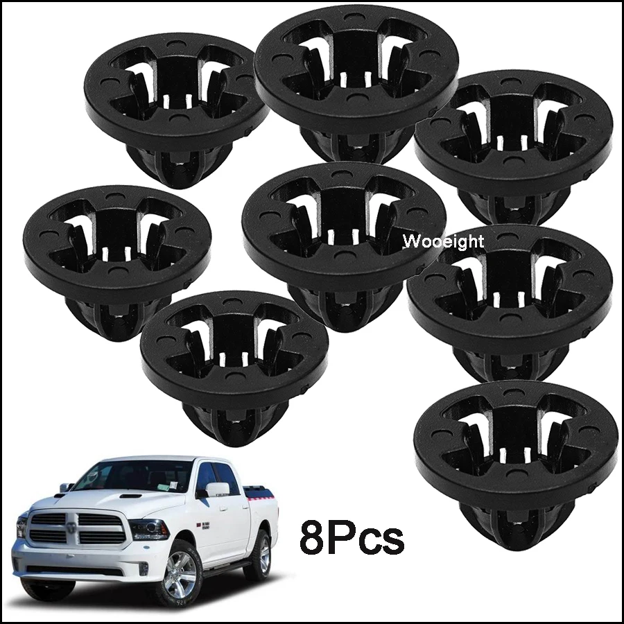 

68084593 8Pcs Black Plastic Tail Light Lamp Retainer Stud Fastener Clip For Dodge Ram 1500 Series Pick-Ups 2007 2008 All Models