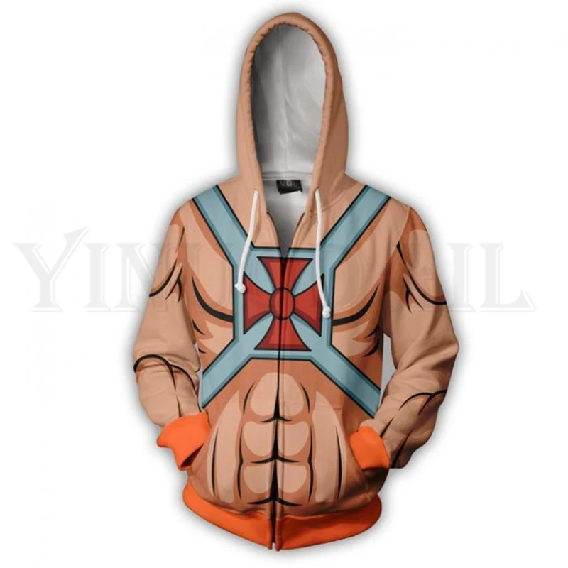 

Anime Master of the Universe Hoodie Men and Women Zipper Hoodies 3d Print Hooded Jacket for Boys Harajuku Streetwear Cosplay