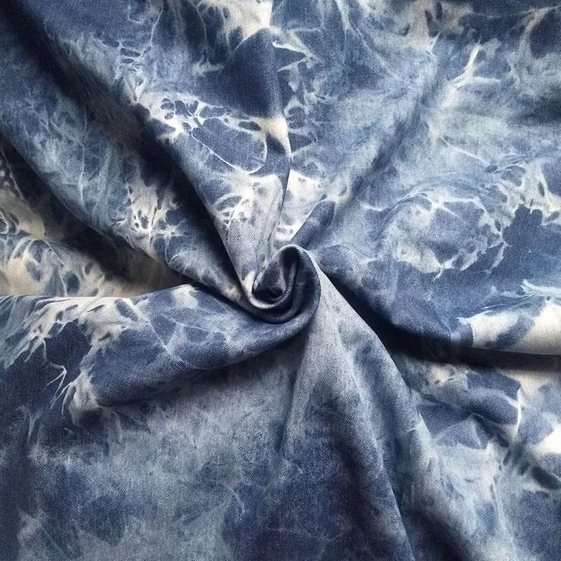 Clothing Jeans  Fabric - Fashion Tie-dyed Cotton Fabric Blue Pattern  Sewing Material - Aliexpress