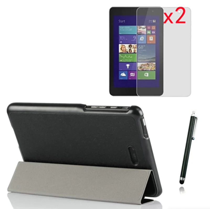 4in1 Ultra Slim Магнитный Folio Stand кожаный чехол Smart Cover + 2x ясно плёнки 1x стилусы для Dell Venue 8