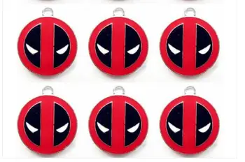 

50pcs cartoon Deadpool Popular Enamel Metal Charm necklace Pendants DIY Jewelry Making Party Favors