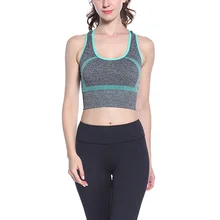 Женский Средний эффект полный охват с высокой талией для йоги формованная чашка без косточек спортивный бюстгальтер