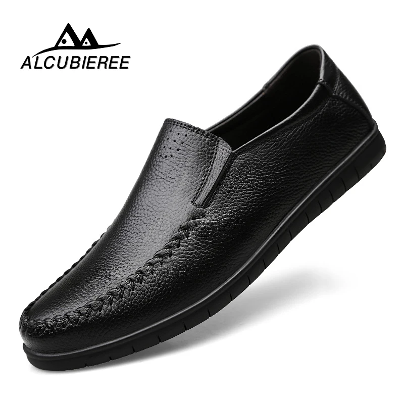 

2018 New Big Size slip on Casual Men Loafers Spring and Autumn Mens Moccasins Shoes Genuine Leather Men's Flats Shoes