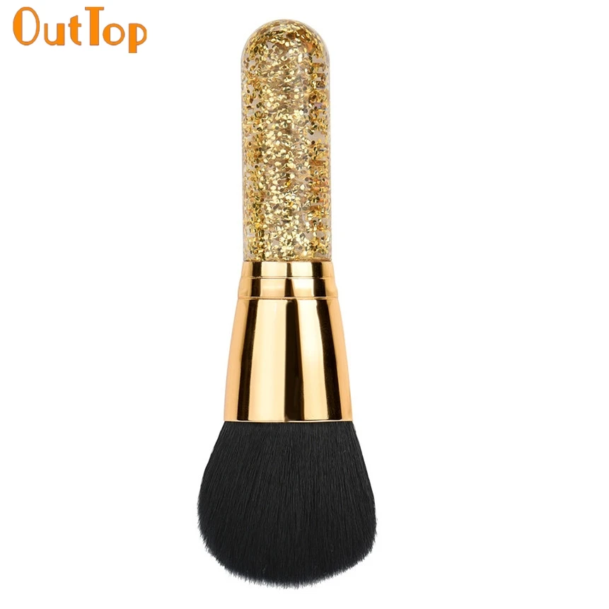 

OutTop Love Beauty Female 1pc Large Gold Sequins Beauty Cosmetic Makeup Powder Foundation Brush O20 Drop ShippingHW