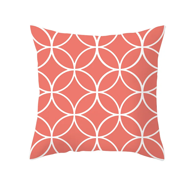 Lychee Coral Series Printed Pattern Pillow Cases Colorful Polyester Peachskin 45x45cm Pillow Cases For Bedroom Home Office - Color: 31