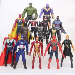 14 шт. супер герой Мститель 15 см Капитан Америка Ironman человек паук танос куклы украшения Коллекция ПВХ цифры игрушечные лошадки модель