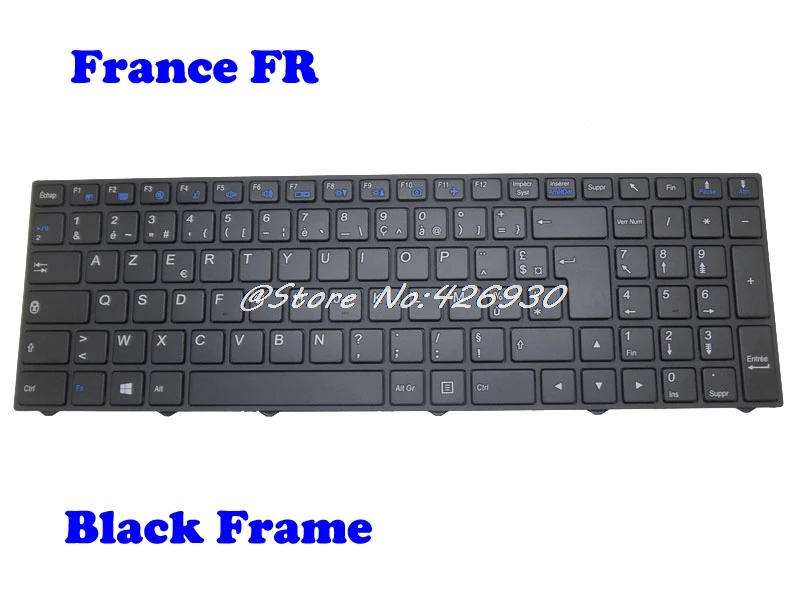 FR Клавиатура для CLEVO WA50SFQ MP-13M16F0-430 6-80-WA500-060-1 MP-13M16F0-4307 6-80-W95A0-060-1 MP-13M1600-4307 Франция - Цвет: Black Frame