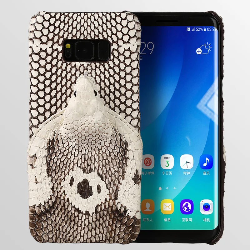 Чехол для телефона из натуральной кожи питона Samsung s10 plus A70 J7 A9 3D чехол со змеиной