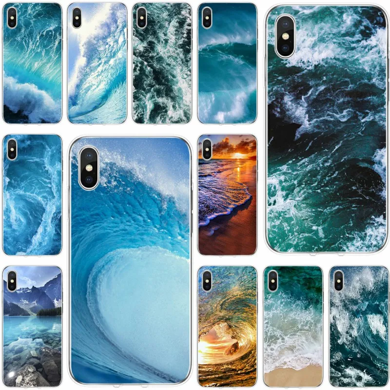 

Ocean blue wave sea pattern Cover Soft Silicone TPU Phone Case For iPhone 5 5C 5S SE 6 6plus 7 7plus 8 8plus X XS XR XS Max